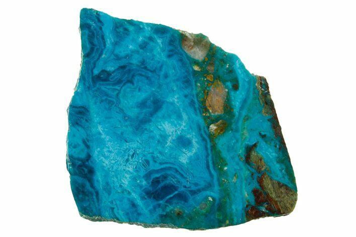 Polished Banded Chrysocolla Slice - Bagdad Mine, Arizona #378917